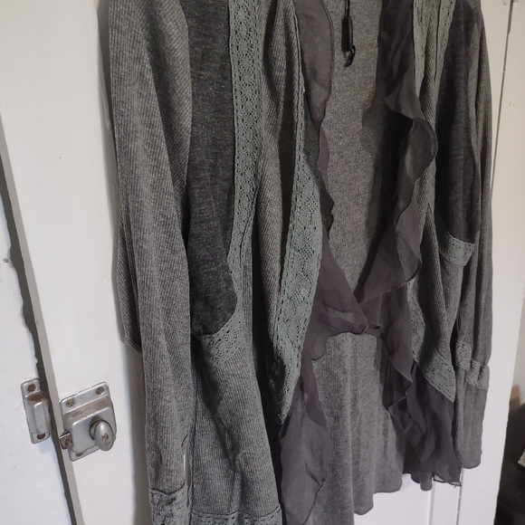 Panilli multi fabric open front cardigan NWOT - Picture 10 of 10